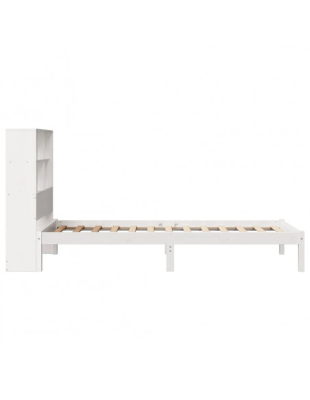 Letto Libreria senza Materasso Bianca 90x200 cm Legno di Pino