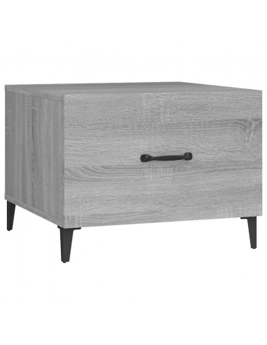 Tavolino da Salotto Gambe in Metallo Grigio Sonoma 50x50x40 cm