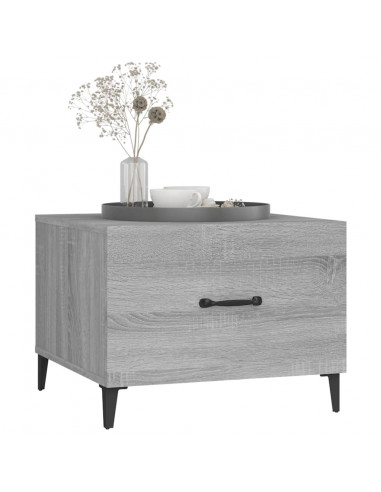 Tavolino da Salotto Gambe in Metallo Grigio Sonoma 50x50x40 cm