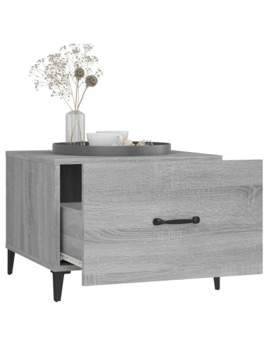 Tavolino da Salotto Gambe in Metallo Grigio Sonoma 50x50x40 cm