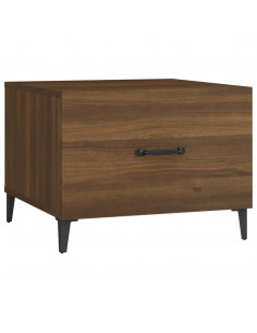 Tavolino da Salotto Gambe in Metallo Rovere Marrone 50x50x40 cm 2