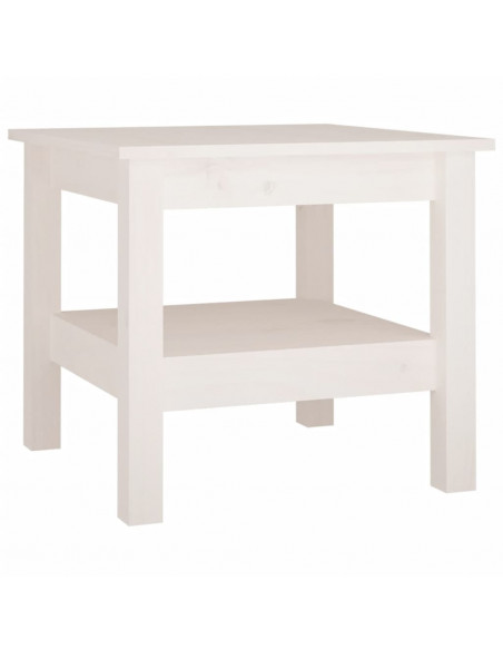 Tavolino da Salotto Bianco 45x45x40 cm Legno Massello di Pino