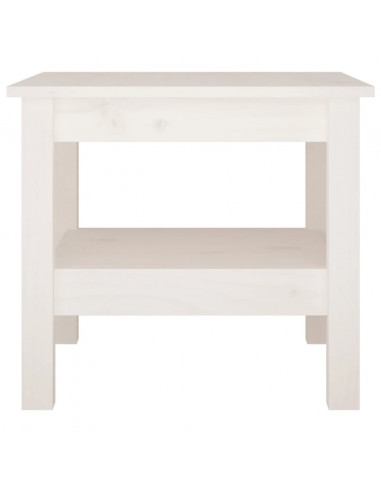 Tavolino da Salotto Bianco 45x45x40 cm Legno Massello di Pino