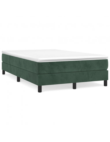 Giroletto a Molle con Materasso Verde Scuro 120x200 cm Velluto