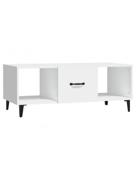 Tavolino da Salotto Bianco 102x50x40 cm in Legno Multistrato