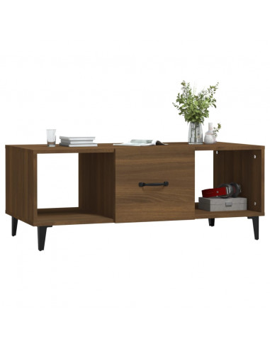 Tavolino da Caffè Rovere Marrone 102x50x40 cm Legno Multistrato