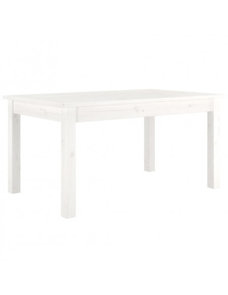 Tavolino da Salotto Bianco 80x50x40 cm Legno Massello di Pino