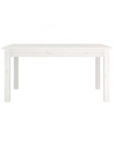 Tavolino da Salotto Bianco 80x50x40 cm Legno Massello di Pino
