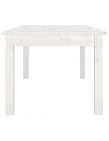 Tavolino da Salotto Bianco 80x50x40 cm Legno Massello di Pino