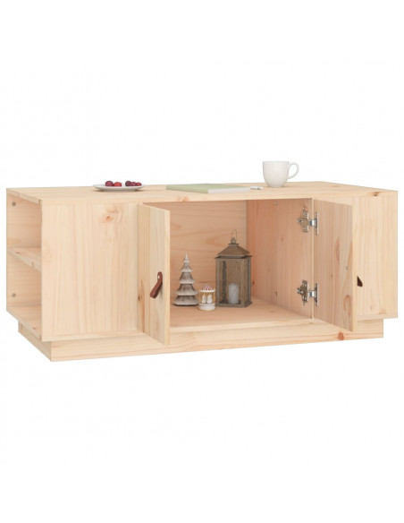 Tavolino da Salotto 100x50x41 cm in Legno Massello di Pino