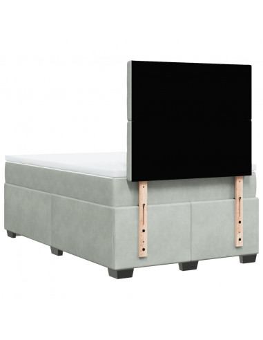 Giroletto a Molle con Materasso Grigio Chiaro 120x200cm Velluto