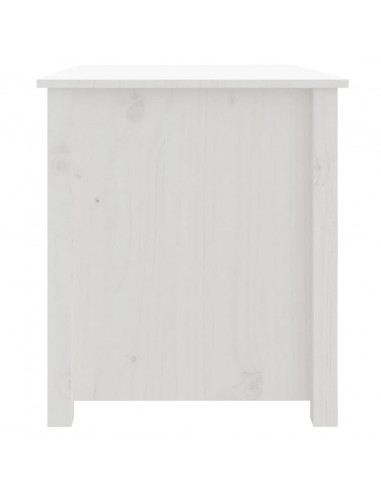 Tavolino da Salotto Bianco 71x49x55cm in Legno Massello di Pino