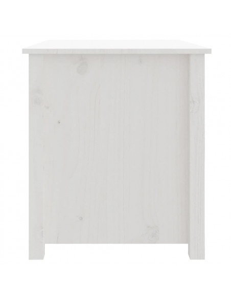 Tavolino da Salotto Bianco 71x49x55cm in Legno Massello di Pino