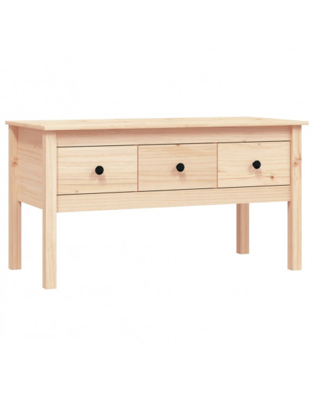 Tavolino da Salotto 102x49x55 cm in Legno Massello di Pino