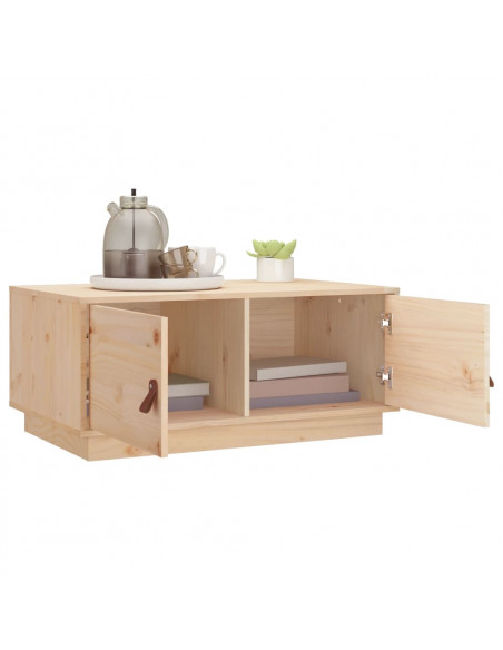 Tavolino da Salotto 80x50x35 cm Legno Massello di Pino