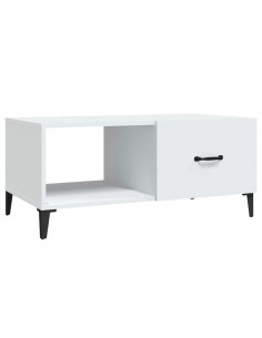 Tavolino da Salotto Bianco 90x50x40 cm in Legno Multistrato 2