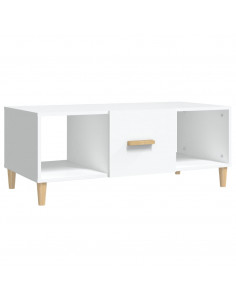 Tavolino da Salotto Bianco 102x50x40 cm in Legno Multistrato 2