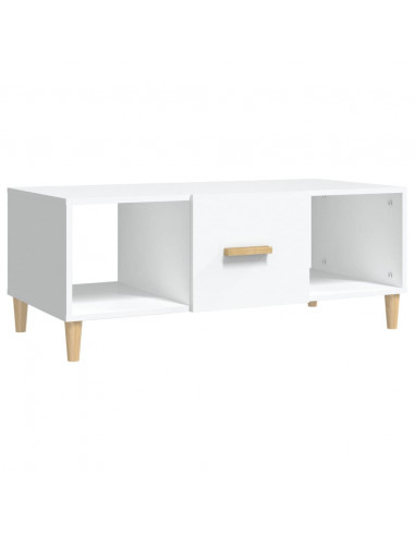 Tavolino da Salotto Bianco 102x50x40 cm in Legno Multistrato