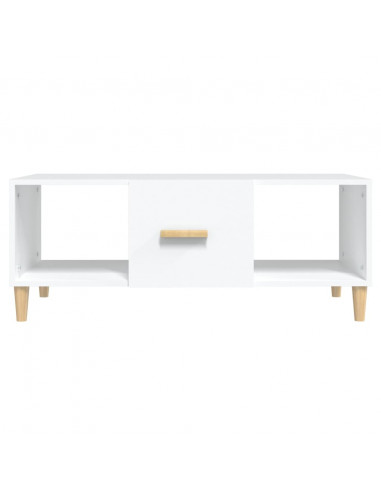Tavolino da Salotto Bianco 102x50x40 cm in Legno Multistrato