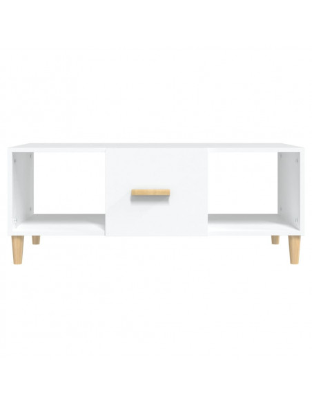 Tavolino da Salotto Bianco 102x50x40 cm in Legno Multistrato