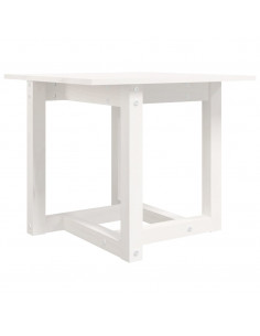 Tavolino da Salotto Bianco 50x50x45 cm Legno Massello di Pino 2
