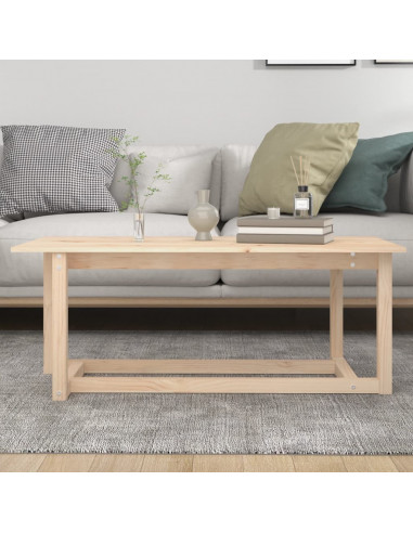 Tavolino da Salotto 110x55x45 cm Legno Massello di Pino