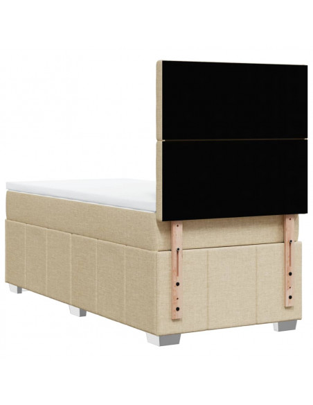Giroletto a Molle con Materasso Crema 90x190 cm in Tessuto