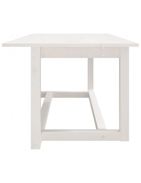 Tavolino da Salotto Bianco 110x55x45 cm Legno Massello di Pino