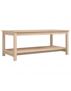 Tavolino da Salotto 110x55x45 cm Legno Massello di Pino 2