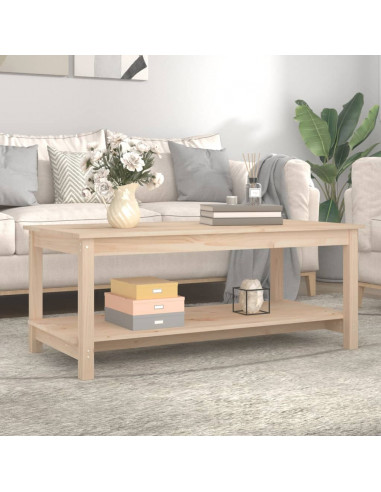 Tavolino da Salotto 110x55x45 cm Legno Massello di Pino