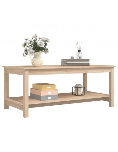 Tavolino da Salotto 110x55x45 cm Legno Massello di Pino