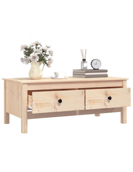 Tavolino da Salotto 100x50x40 cm in Legno Massello di Pino
