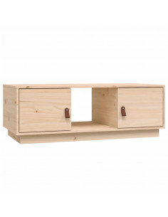 Tavolino da Salotto 100x50x35 cm in Legno Massello di Pino 2