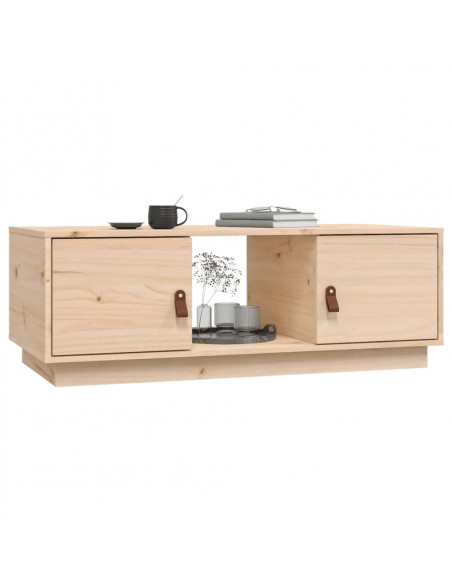 Tavolino da Salotto 100x50x35 cm in Legno Massello di Pino