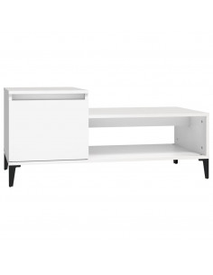 Tavolino da Salotto Bianco 100x50x45 cm in Legno Multistrato 2