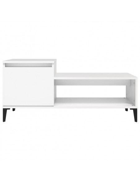 Tavolino da Salotto Bianco 100x50x45 cm in Legno Multistrato