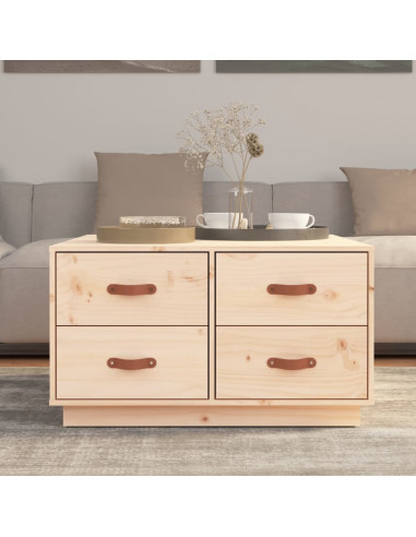 Tavolino da Salotto 80x80x45 cm in Legno Massello di Pino