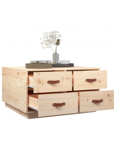 Tavolino da Salotto 80x80x45 cm in Legno Massello di Pino