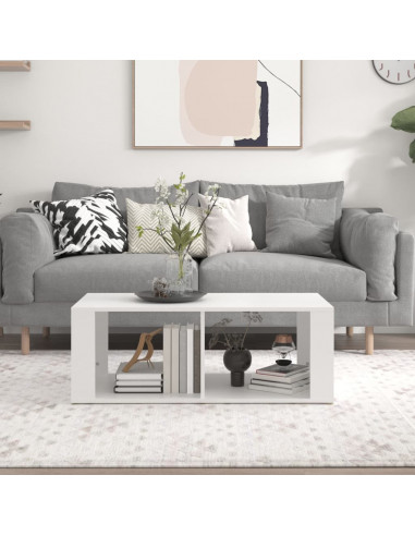 Tavolino da Salotto Bianco 100x50x36 cm in Legno Multistrato