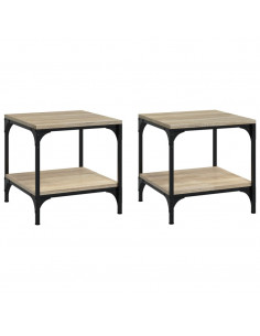 Tavolini 2pz rovere sonoma 40x40x40 cm in Legno Multistrato 2