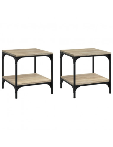 Tavolini 2pz rovere sonoma 40x40x40 cm in Legno Multistrato