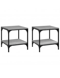 Tavolini 2pz grigio sonoma 40x40x40 cm in Legno Multistrato 2