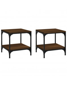 Tavolini 2pz Nerorovere marrone 40x40x40cm in Legno Multistrato 2