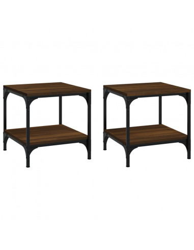 Tavolini 2pz Nerorovere marrone 40x40x40cm in Legno Multistrato