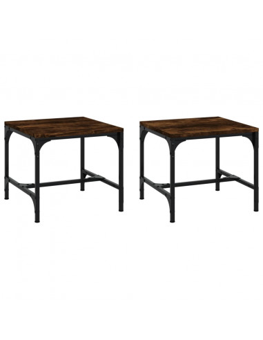 Tavolini 2pz rovere fumo 40x40x35 cm in Legno Multistrato