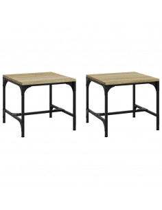 Tavolini 2pz Rovere Sonoma 40x40x35 cm in Legno Multistrato 2