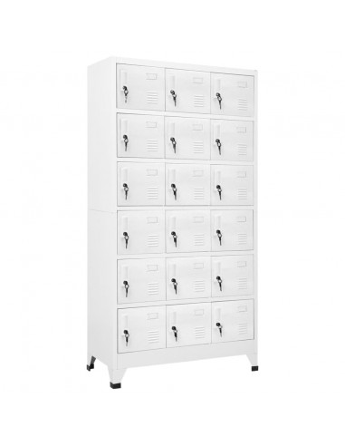 Armadietto a Chiave a 18 Scomparti in Metallo 90x40x180 cm
