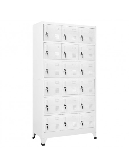 Armadietto a Chiave a 18 Scomparti in Metallo 90x40x180 cm