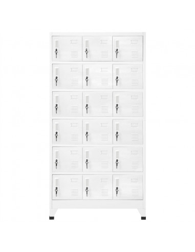 Armadietto a Chiave a 18 Scomparti in Metallo 90x40x180 cm