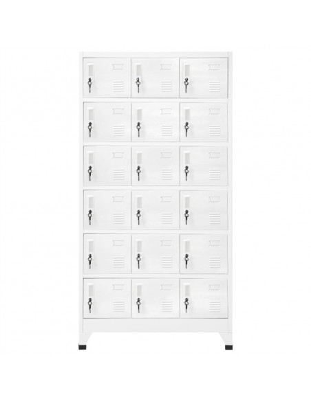 Armadietto a Chiave a 18 Scomparti in Metallo 90x40x180 cm